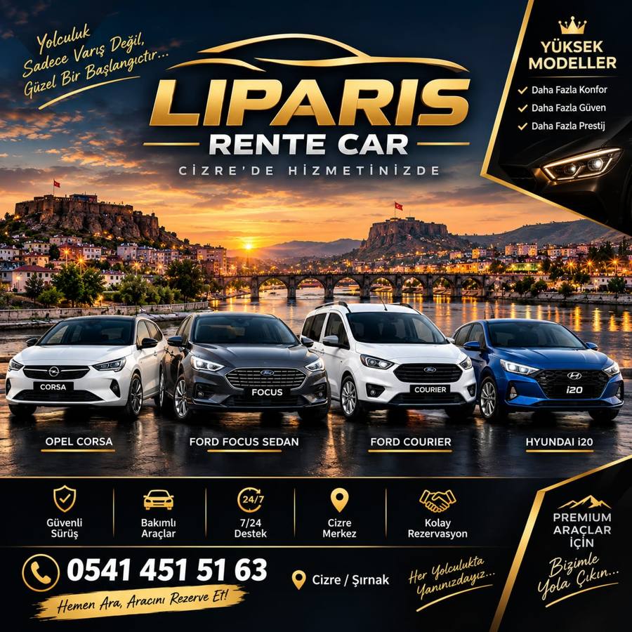 Liparis Oto Kiralama araç filosu - Cizre